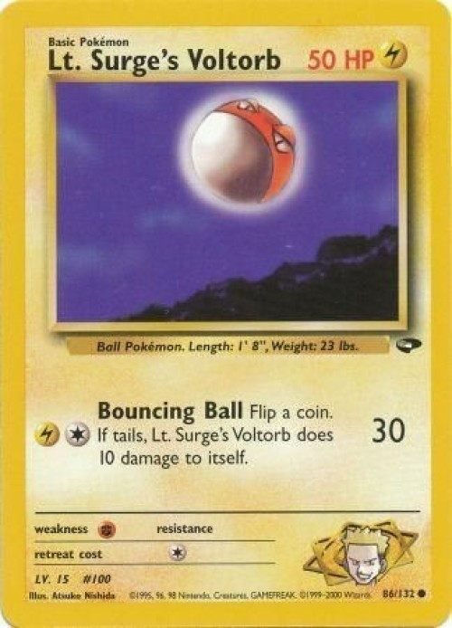Pokemon Gym Challenge Common Lt. Surge's Voltorb #86 1st Edition、ToyWiz、kayou