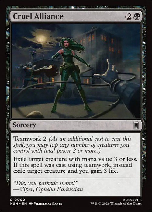 MtG Marvel Super Heroes Common FOIL Cruel Alliance #92、ToyWiz、kayou