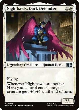 Nighthawk, Dark Defender (MSC-604) - Commander: Marvel Super Heroes Foil、Wizards of the Coast、kayou