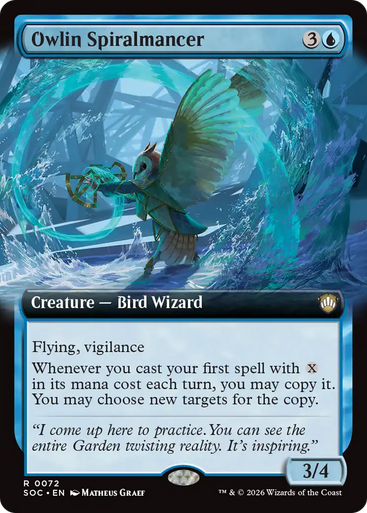 Owlin Spiralmancer (Extended Art) | Secrets of Strixhaven Commander、Magic: The Gathering、kayou