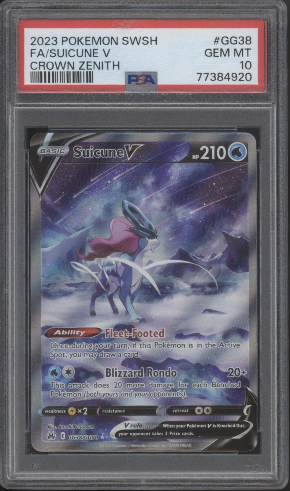 Suicune V Pokemon Crown Zenith Full Art #GG38 PSA 10 #1、Collector Store LLC Gaming、kayou