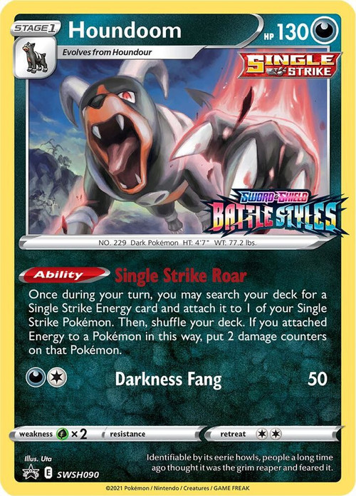 Pokemon Trading Card Game Sword & Shield Promo Houndoom SWSH090 Battle Styles Stamp、ToyWiz、kayou