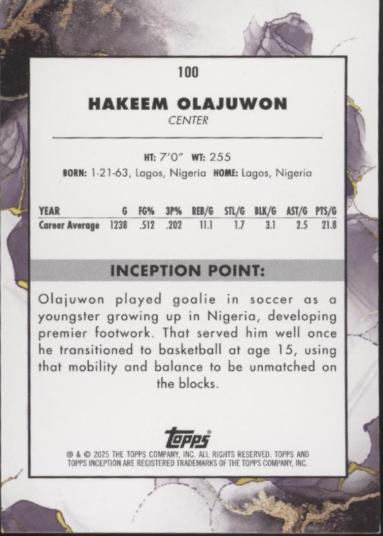 Hakeem Olajuwon 2025 Topps Inception 19/50 #100、Collector Store LLC、kayou