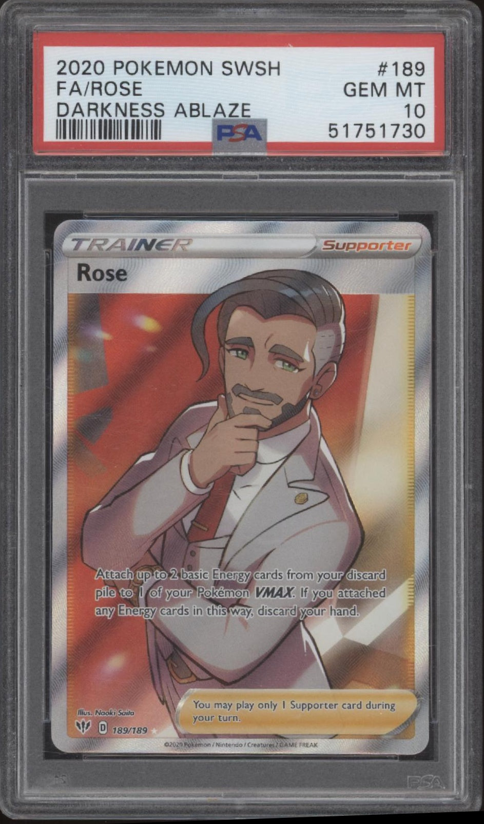 Rose Pokemon Darkness Ablaze Full Art #189 PSA 10、Collector Store LLC Gaming、kayou
