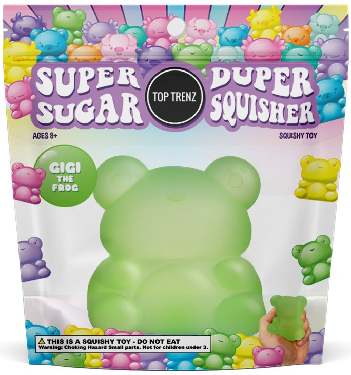 Super Duper Sugar Squisher Gigi the Frog GREEN Squish Toy、ToyWiz、kayou