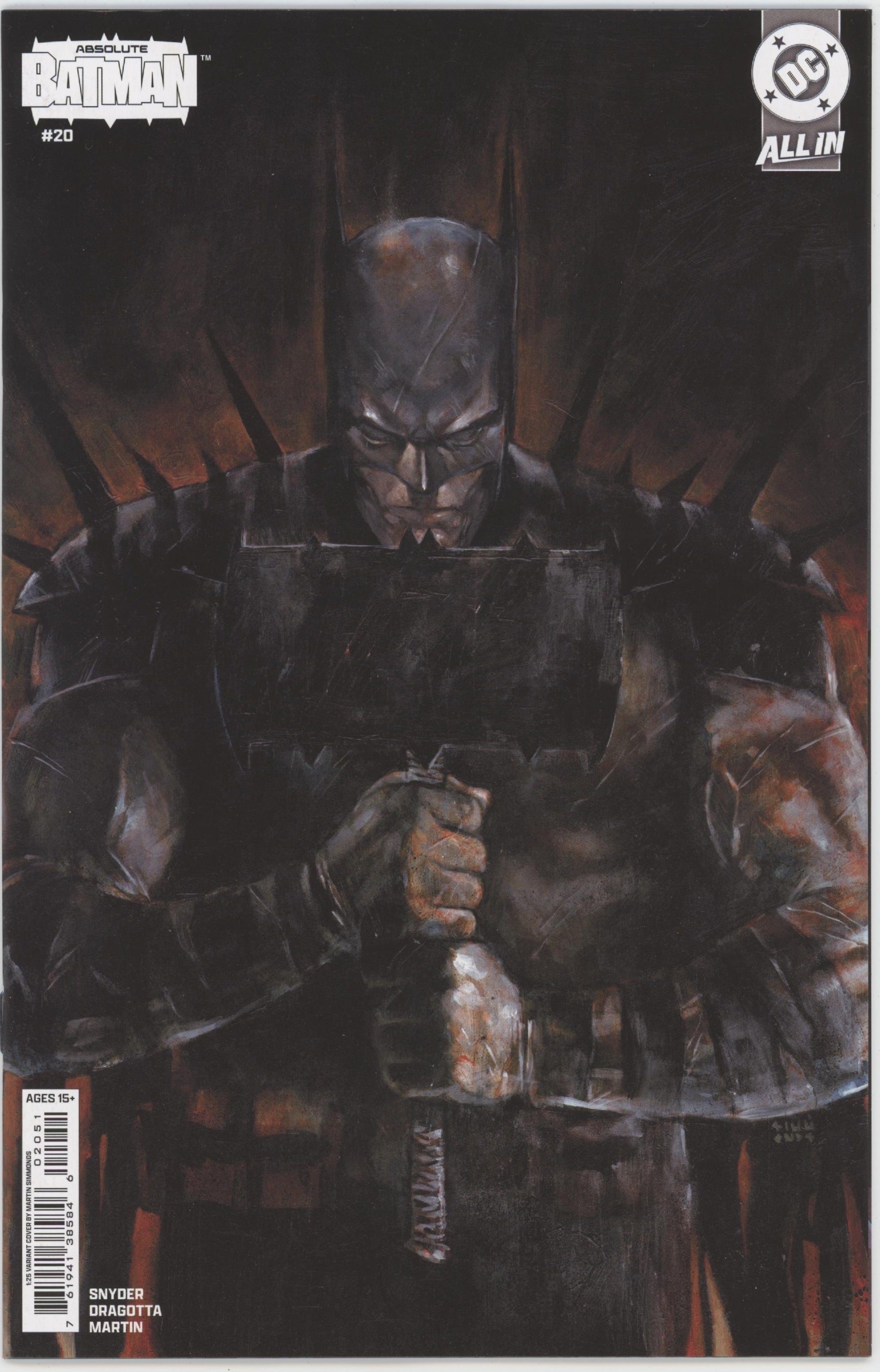 Absolute Batman #20 Cover E 1 in 25 Martin Simmonds Card Stock Variant、DC Comics、kayou