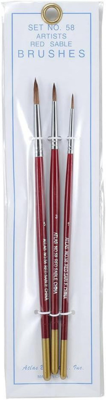 Atlas Brush Co Red Sable Set No. 58 Brush Set、ToyWiz、kayou