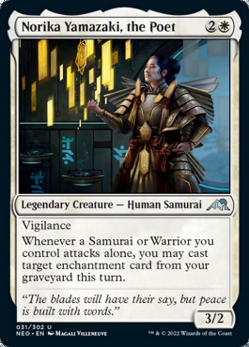 MtG Trading Card Game Kamigawa Neon Dynasty Uncommon FOIL Norika Yamazaki, the Poet #31、ToyWiz、kayou