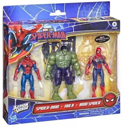 Marvel Spider-Man: Brand New Day ActionVerse Spider-Man, Hulk & Iron Spider Exclusive Action Figure、ToyWiz、kayou