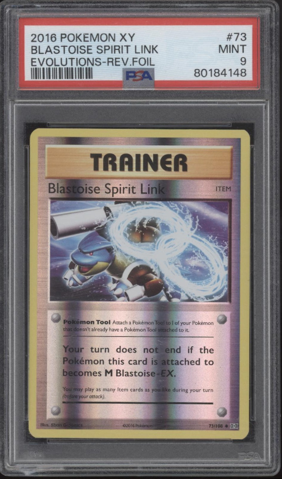 Blastoise Spirit Link Pokemon Evolutions Reverse Foil #73 PSA 9、Collector Store LLC Gaming、kayou
