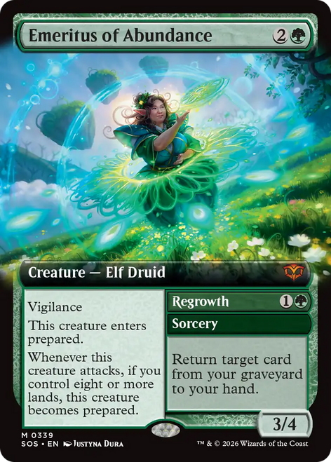 Emeritus of Abundance // Regrowth (Extended Art) | Secrets of Strixhaven、Magic: The Gathering、kayou