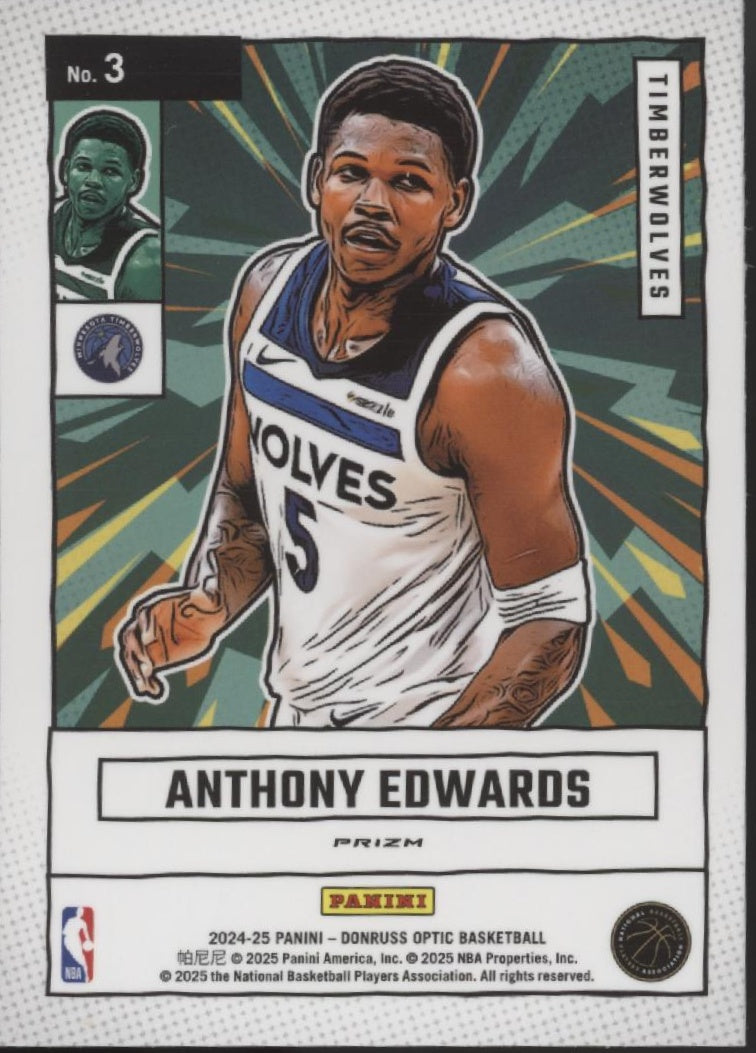 Anthony Edwards 2024-25 Panini Donruss Optic Net Marvels Prizm #3、Collector Store LLC、kayou