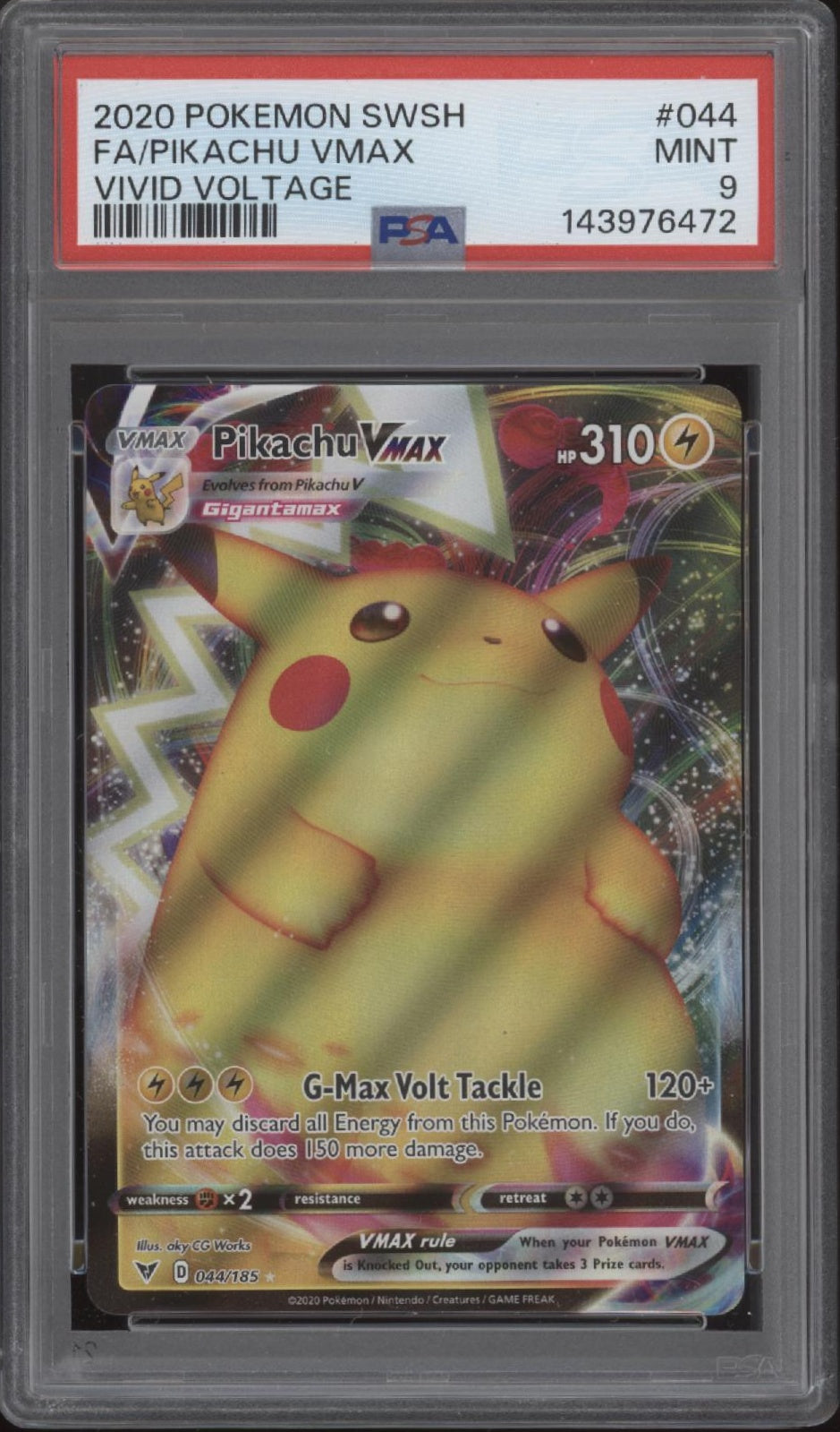 Pikachu VMAX Pokemon Vivid Voltage Full Art #044 PSA 9、Collector Store LLC Gaming、kayou