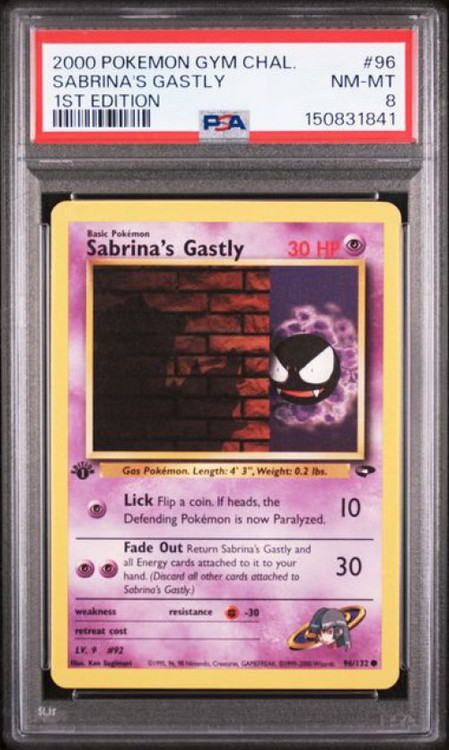 Pokemon Gym Challenge Common Sabrina's Gastly #96 First Edition PSA 8、ToyWiz、kayou
