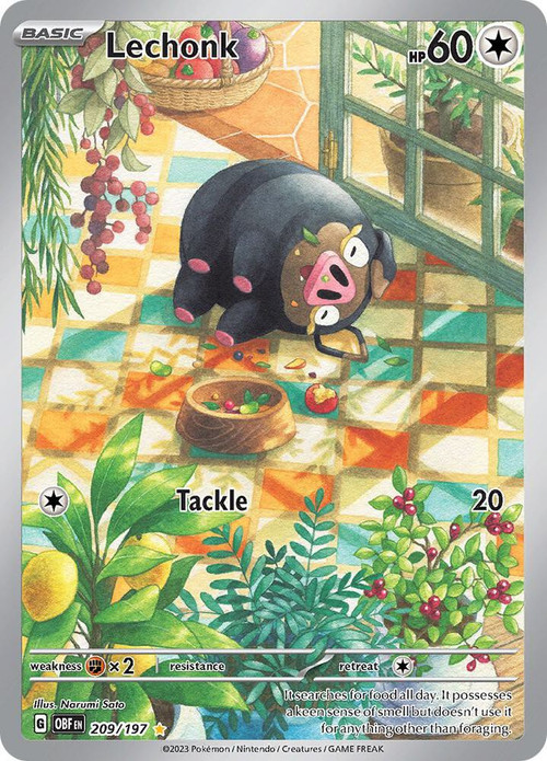 Pokemon Trading Card Game Obsidian Flames Illustration Rare Lechonk #209 Moderately Played、ToyWiz、kayou