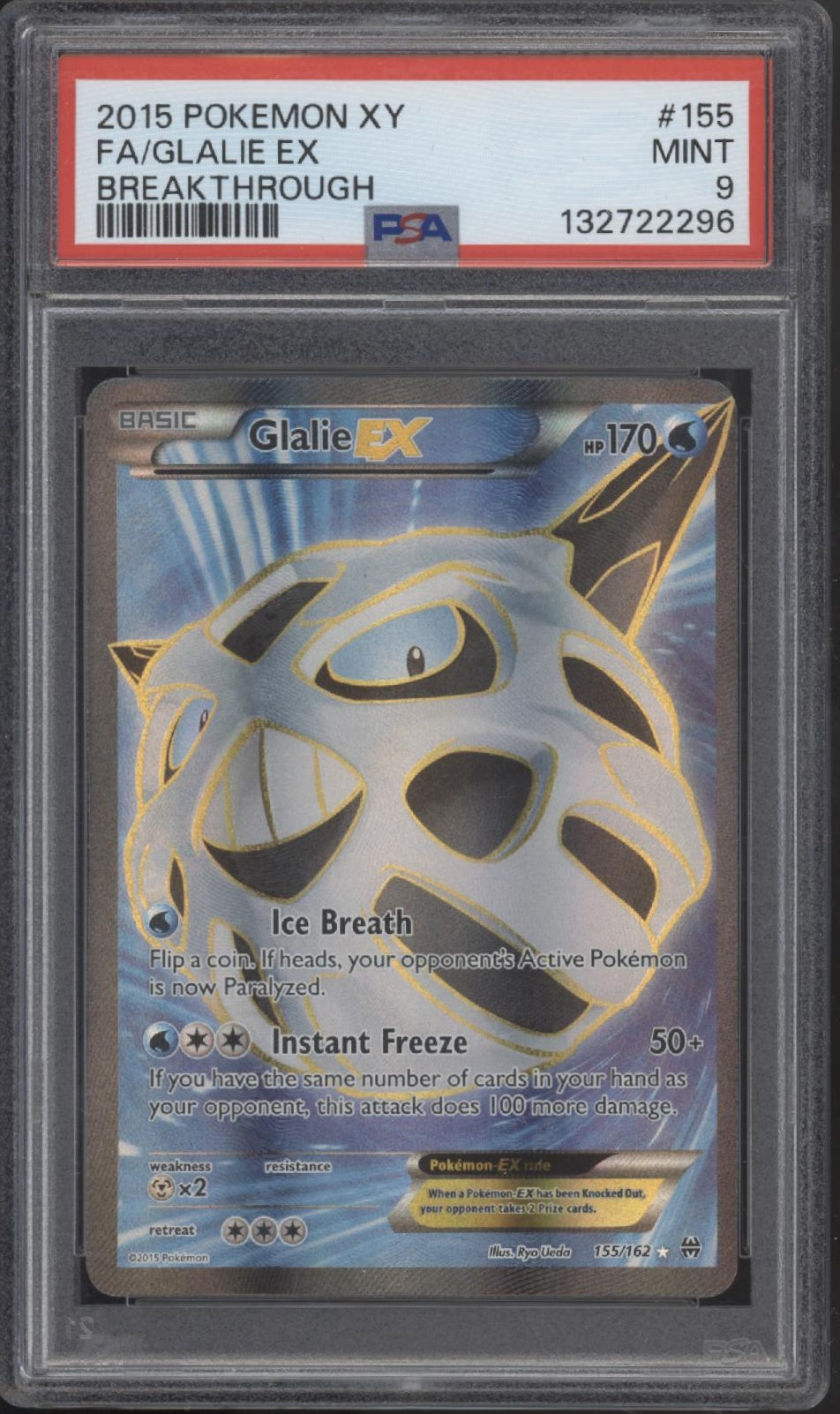 Glalie ex Pokemon Breakthrough Full Art #155 PSA 9、Collector Store LLC Gaming、kayou