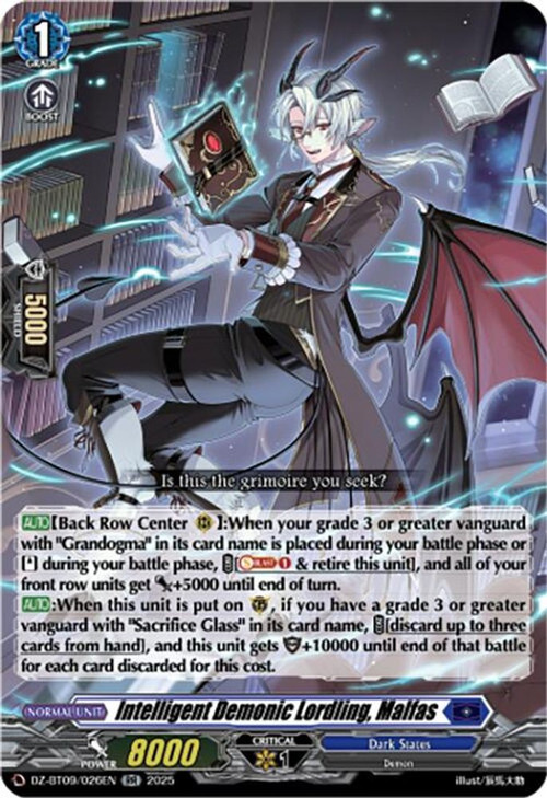 Cardfight Vanguard Trading Card Game Super Brave Detonation Double Rare Intelligent Demonic Lordling, Malfas DZ-BT09/026EN、ToyWiz、kayou