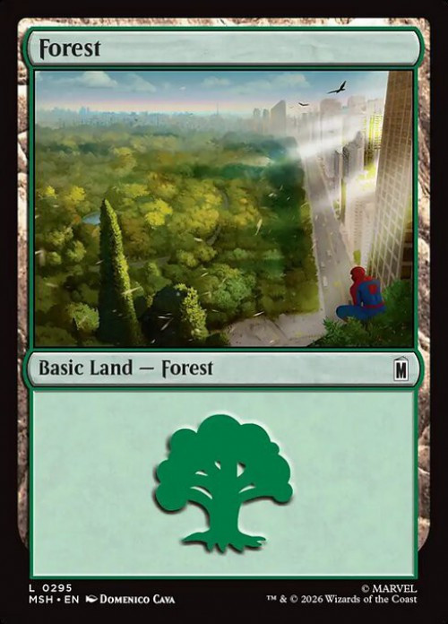 MtG Marvel Super Heroes Common FOIL Forest #295、ToyWiz、kayou