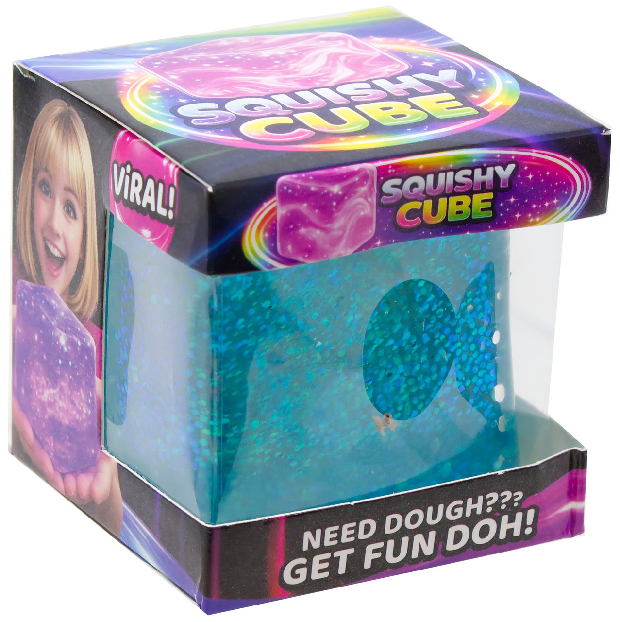Fun Doh Squishy Cube BLUE Squeeze Toy、ToyWiz、kayou
