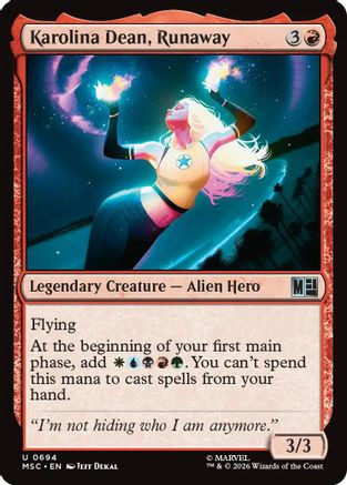 Karolina Dean, Runaway (MSC-694) - Commander: Marvel Super Heroes Foil、Wizards of the Coast、kayou