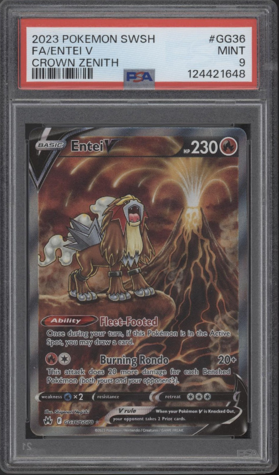 Entei V Pokemon Crown Zenith Full Art #GG36 PSA 9、Collector Store LLC Gaming、kayou