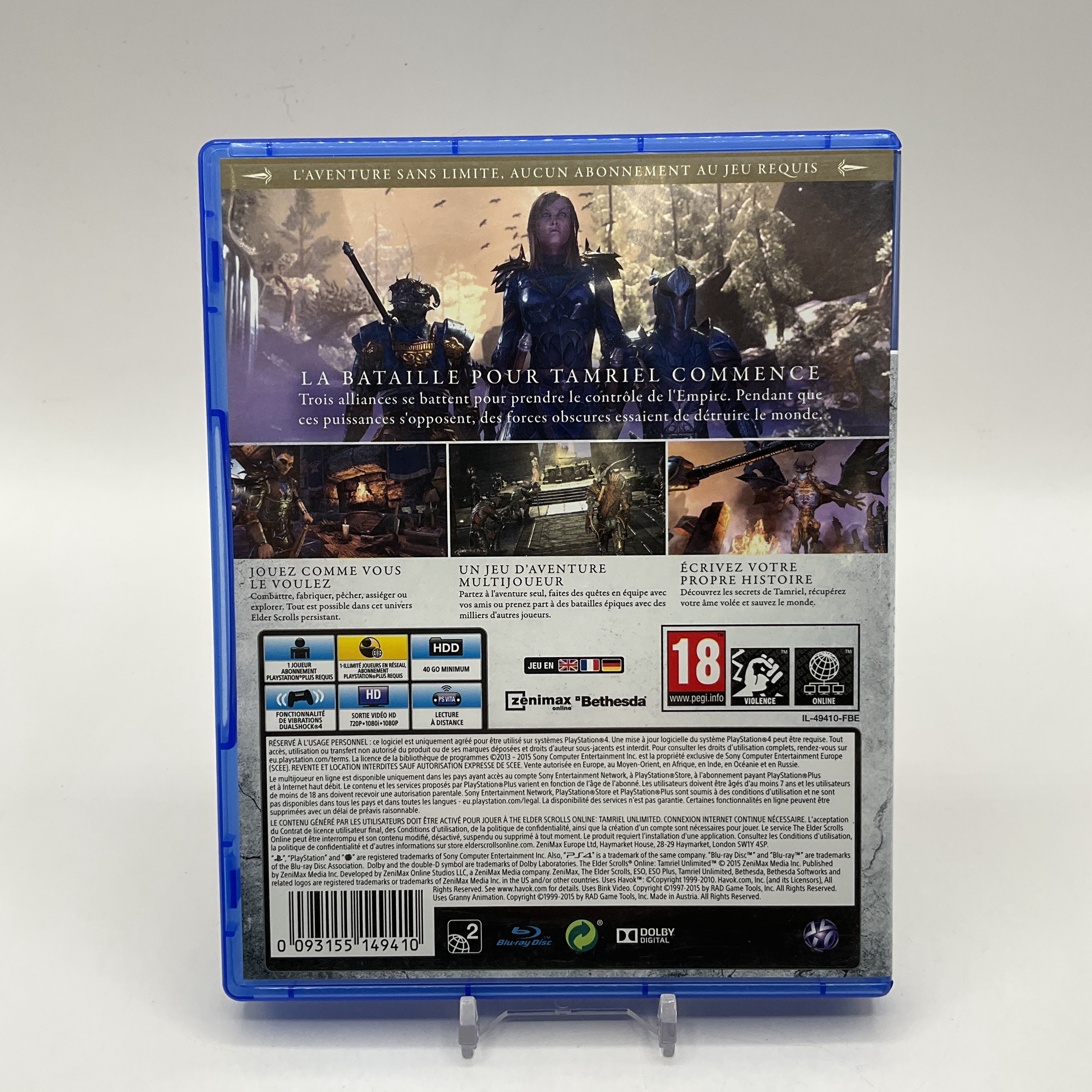 The Elder Scrolls Online Tamriel Unlimited PAL Playstation 4 Used、Collector Store LLC - VG、kayou