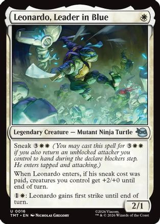 Leonardo, Leader in Blue (TMT-016) - Teenage Mutant Ninja Turtles Foil、Wizards of the Coast、kayou
