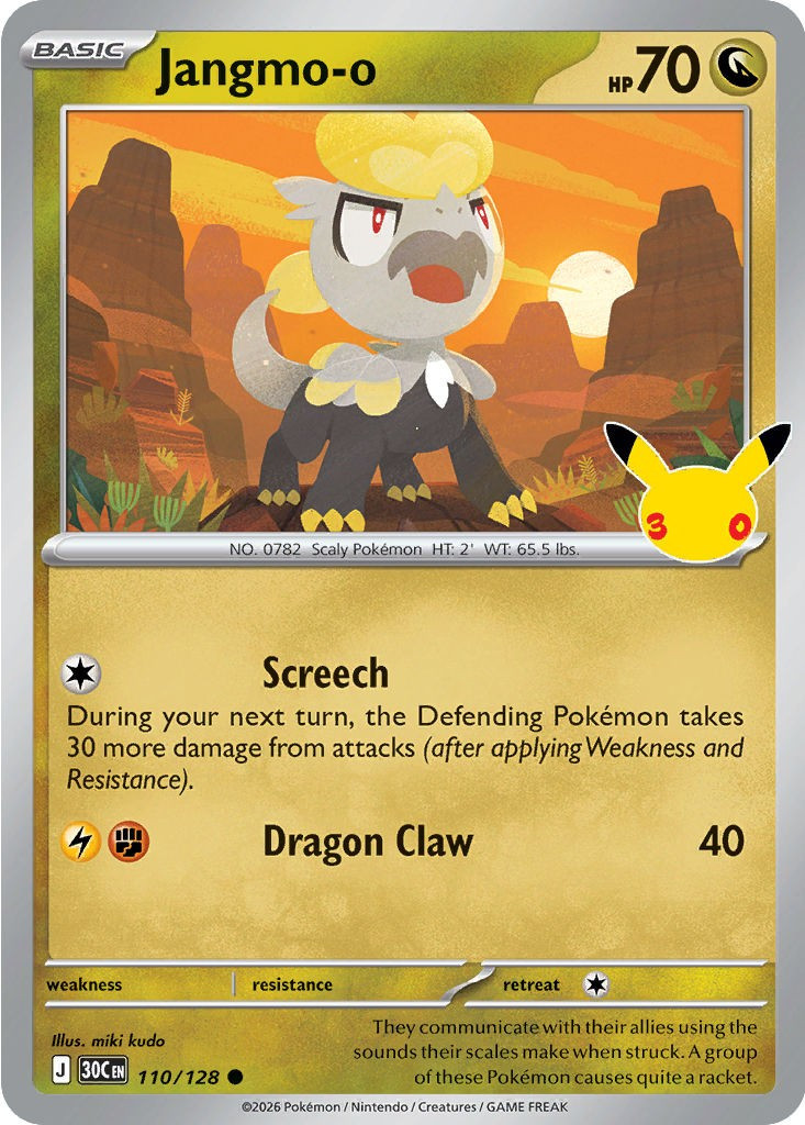 Pokemon Trading Card Game 30th Celebration Common Jangmo-o #110、ToyWiz、kayou