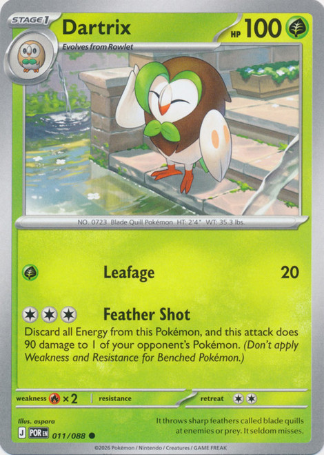 ME Perfect Order 011/088 Dartrix、Pokemon、kayou