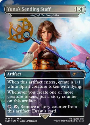 Yuna's Sending Staff - Staff of the Storyteller (Rainbow Foil) (SLD-1863) - Secret Lair Drop Series Foil、Wizards of the Coast、kayou