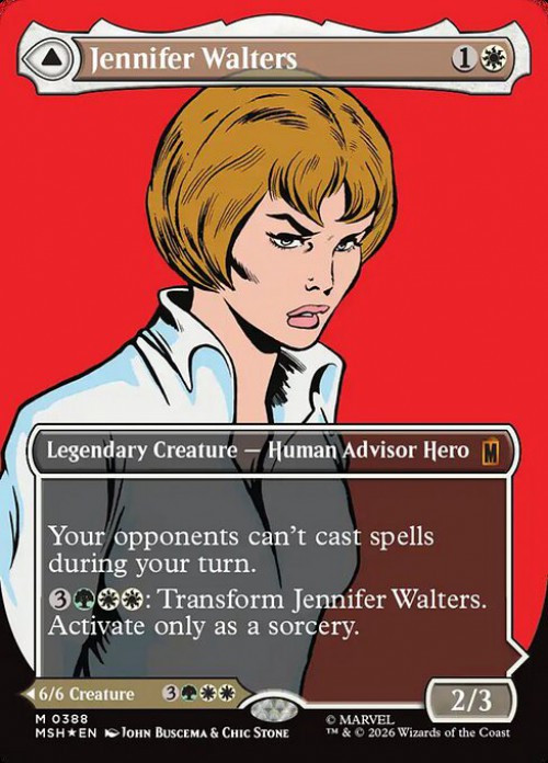 MtG Marvel Super Heroes Mythic Rare Jennifer Walters // The Sensational She-Hulk #388 Borderless Classic Comic FOIL、ToyWiz、kayou