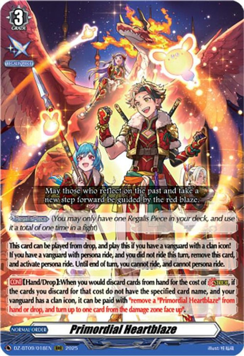 Cardfight Vanguard Trading Card Game Super Brave Detonation Triple Rare Primordial Heartblaze DZ-BT09/018EN、ToyWiz、kayou