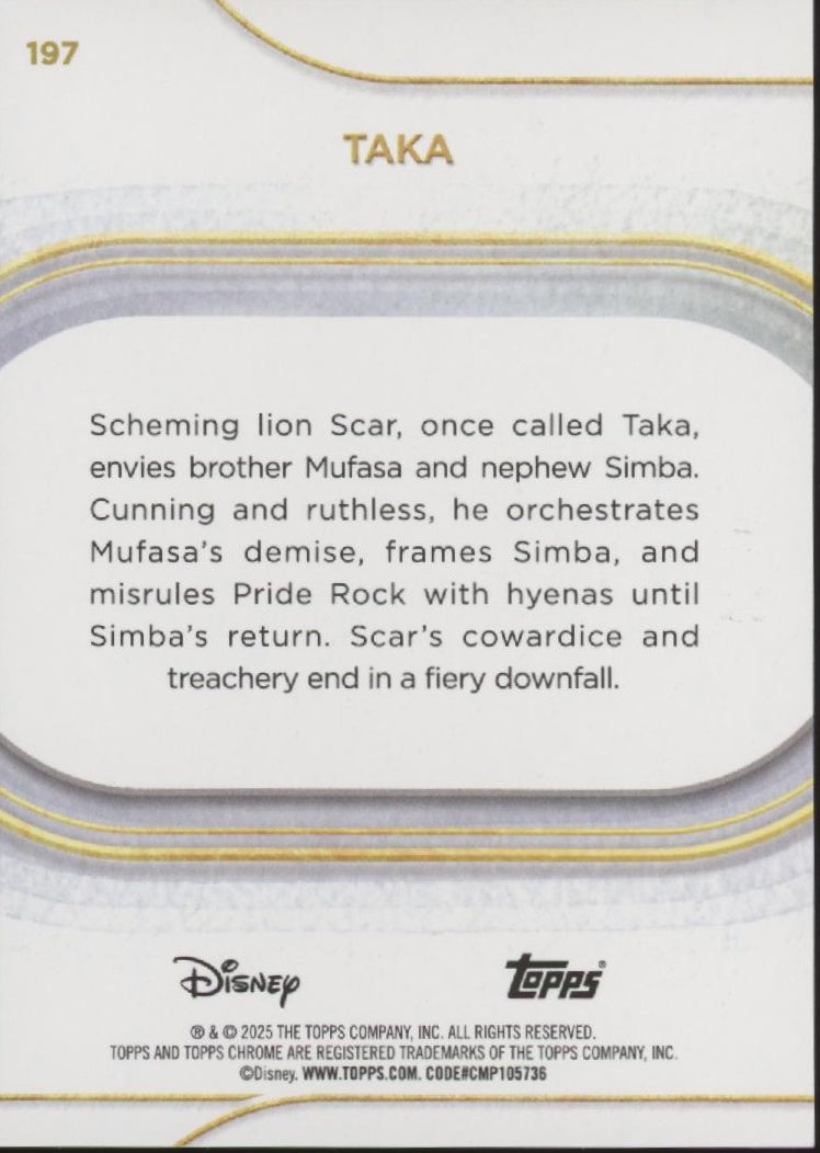 Taka 2025 Topps Chrome Disney Debut Refractor 07/10 #197、Collector Store LLC、kayou
