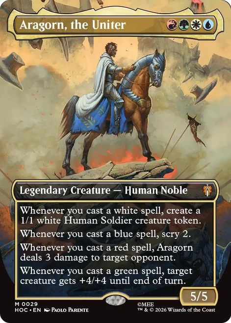 Aragorn, the Uniter (Borderless Art) | The Hobbit Commander、Magic: The Gathering、kayou