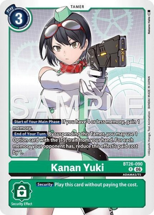 Digimon Trading Card Game Timeless Bonds Rare Kanan Yuki BT26-090、ToyWiz、kayou
