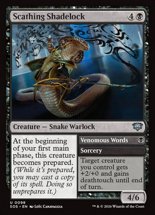 MtG Secrets of Strixhaven Uncommon Scathing Shadelock // Venomous Words #98、ToyWiz、kayou