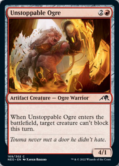 MtG Trading Card Game Kamigawa Neon Dynasty Common FOIL Unstoppable Ogre #169、ToyWiz、kayou