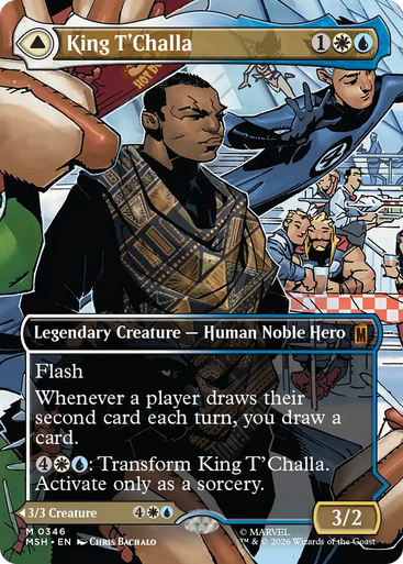 King T'Challa // Black Panther, Hope Enduring (Borderless Scene Foil) | Marvel Super Heroes、Magic: The Gathering、kayou