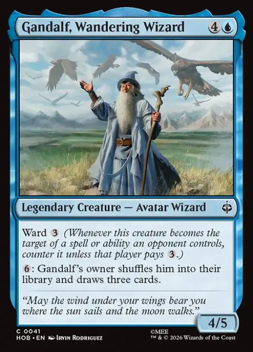 MtG The Hobbit Common Gandalf, Wandering Wizard #41、ToyWiz、kayou