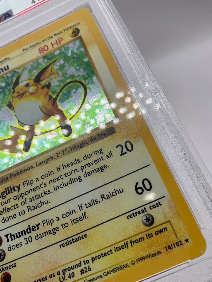 Raichu Pokemon Base Set Shadowless Holo #14 PSA 8、Collector Store LLC Gaming、kayou