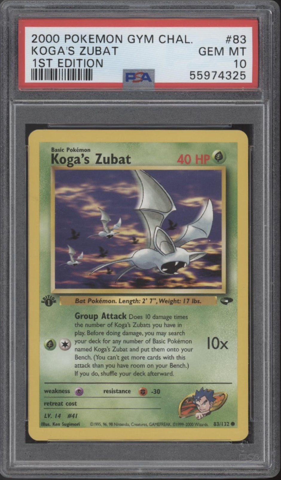 Koga's Zubat Pokemon Gym Challenge 1st Edition #83 PSA 10、Collector Store LLC Gaming、kayou