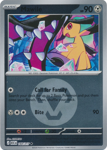 ME Ascended Heroes 144/217 Mawile (Reverse Holo ENERGY SYMBOL)、Pokemon、kayou