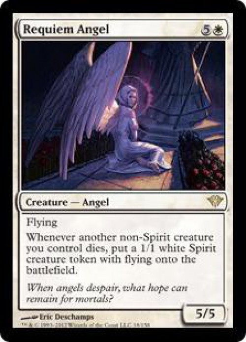 MtG Trading Card Game Dark Ascension Rare Requiem Angel #18 Moderately Played、ToyWiz、kayou