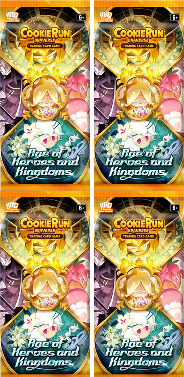 CookieRun Braverse Trading Card Game Age of Heroes & Kingdoms LOT of 4 Booster Packs、ToyWiz、kayou