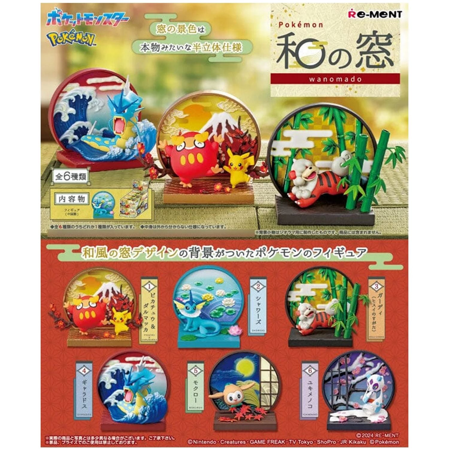 Re-Ment Pokemon Japanese Style Window (Wanomado) Blind Box、Re-Ment、kayou