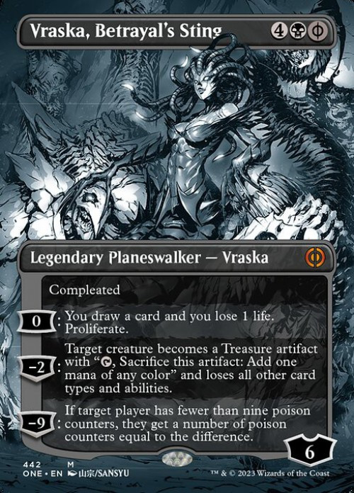 MtG Phyrexia: All Will Be One Mythic Rare Vraska, Betrayal's Sting #442 Compleat FOIL、ToyWiz、kayou