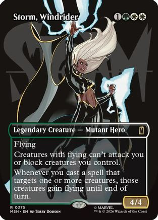 Storm, Windrider (Borderless) (MSH-375) - Marvel Super Heroes、Wizards of the Coast、kayou