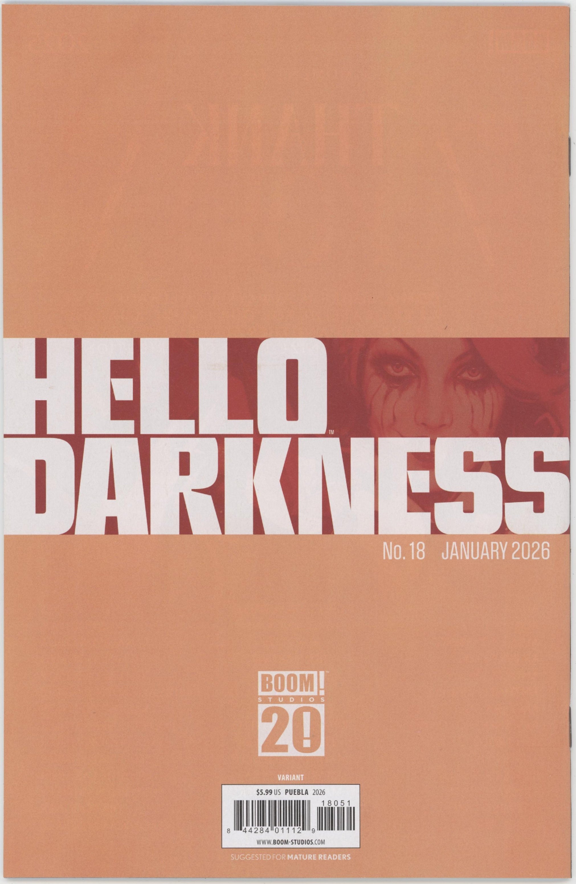 Hello Darkness #18 E 1 in 10 Variant Edition (Full Art, Puebla)、Boom! Entertainment、kayou