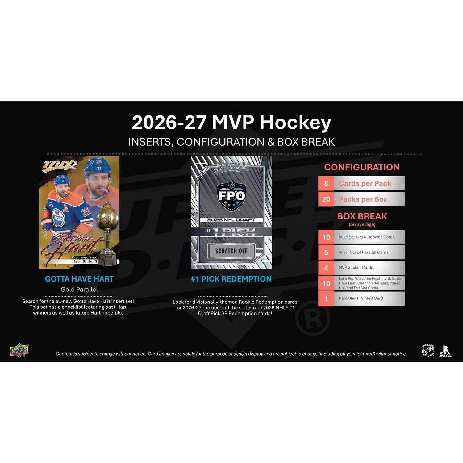 2026-27 Upper Deck MVP Hockey Hobby Box *Contact Us To Order*、Upper Deck、kayou