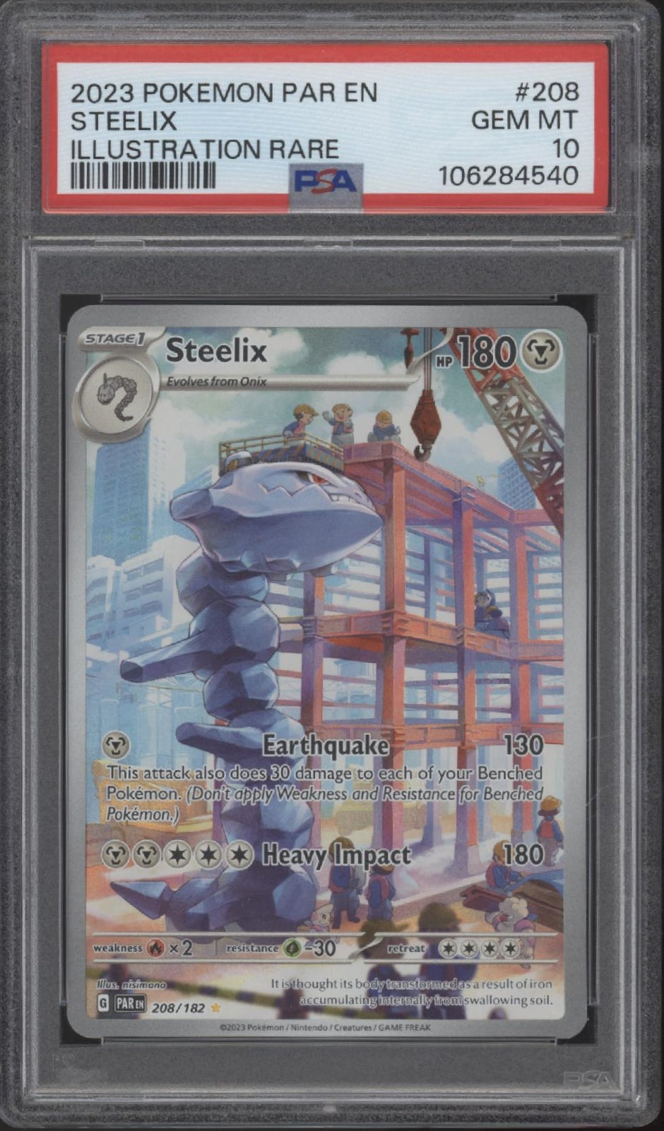 Steelix Pokemon Paradox Rift Illustration Rare #208 PSA 10、Collector Store LLC Gaming、kayou